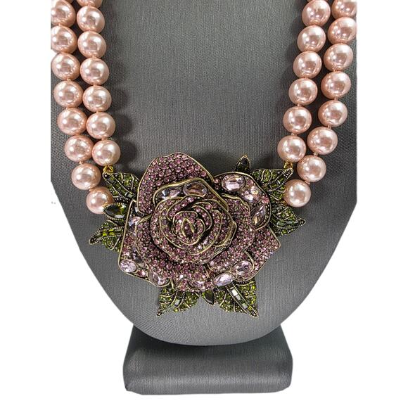 Heidi Daus "Enchanted Beauty" Disney-Commissioned Rose Necklace & Ring Set-NIB - Picture 8 of 16